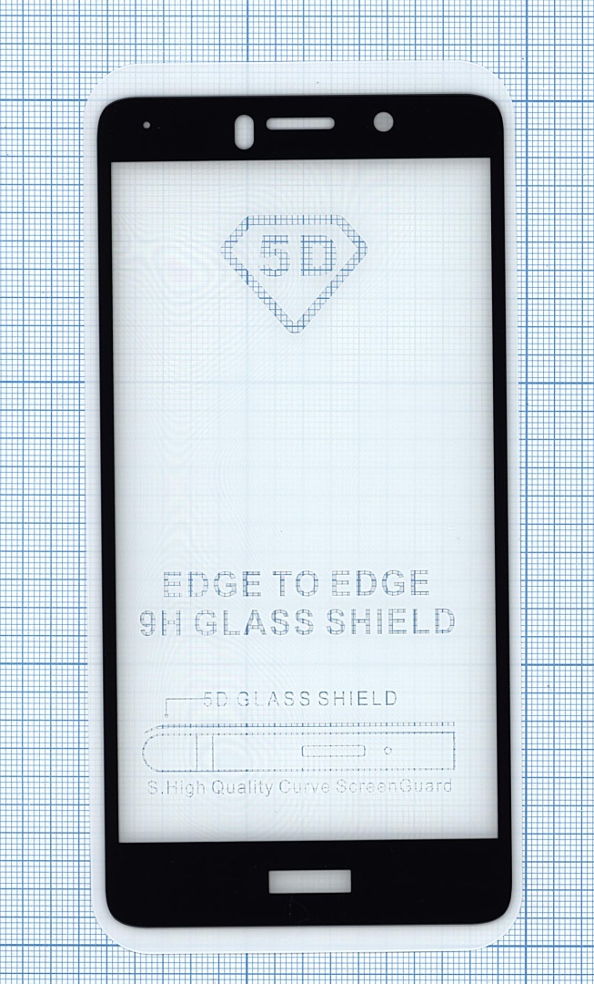 Защитное стекло "Полное покрытие" для Huawei Honor 6X черное