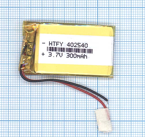 Аккумулятор Li-Pol (батарея) 4*25*40мм 2pin 3.7V/300mAh