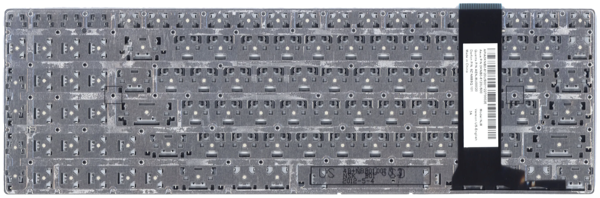 Клавиатура ASUS N76VM чёрная, OEM