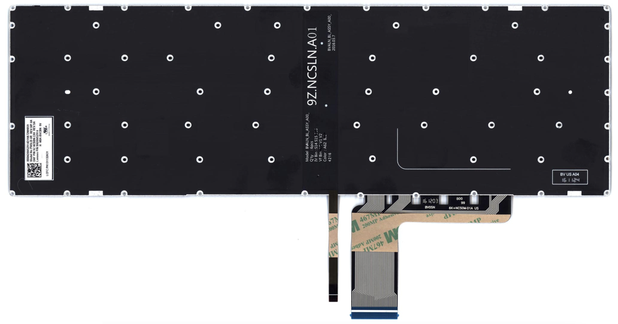 Клавиатура Lenovo IdeaPad 310-15ABR чёрная, с подсветкой, OEM